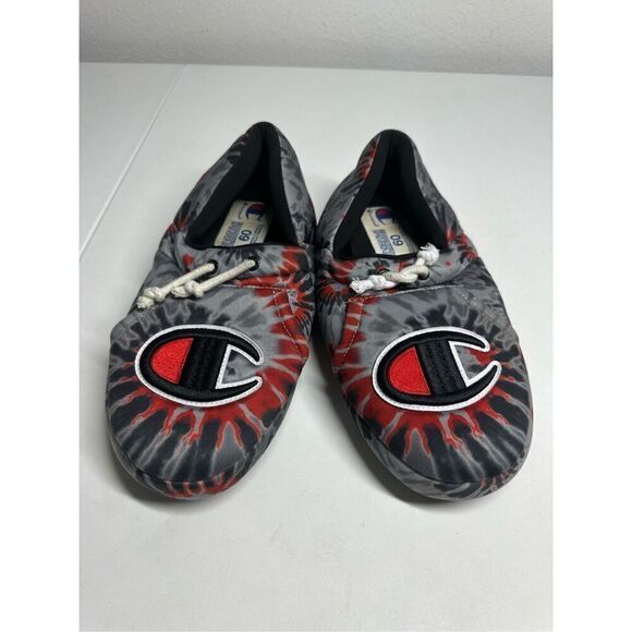 Men\'s Champion University Slippers \'Tie Dye Black Scarlet\' CP101331M Men’s Sz 9 main image 5